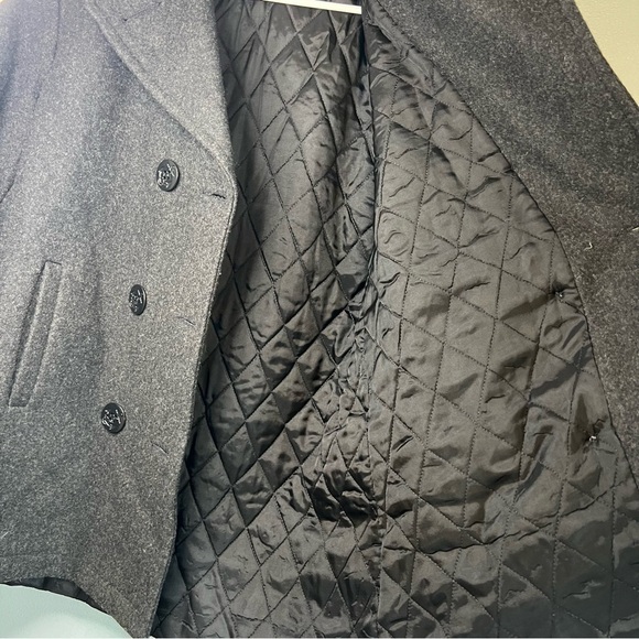Vintage Ms. J Women's 100% Wool Pea Coat Jacket Gray Lined Thick Sz M USA Made - Picture 10 of 14